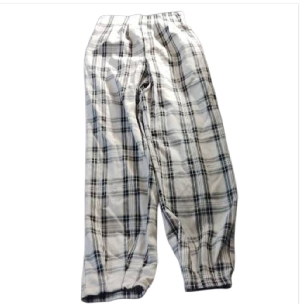 Shein Plaid Pleated Pants, Elastic Waist (408)band